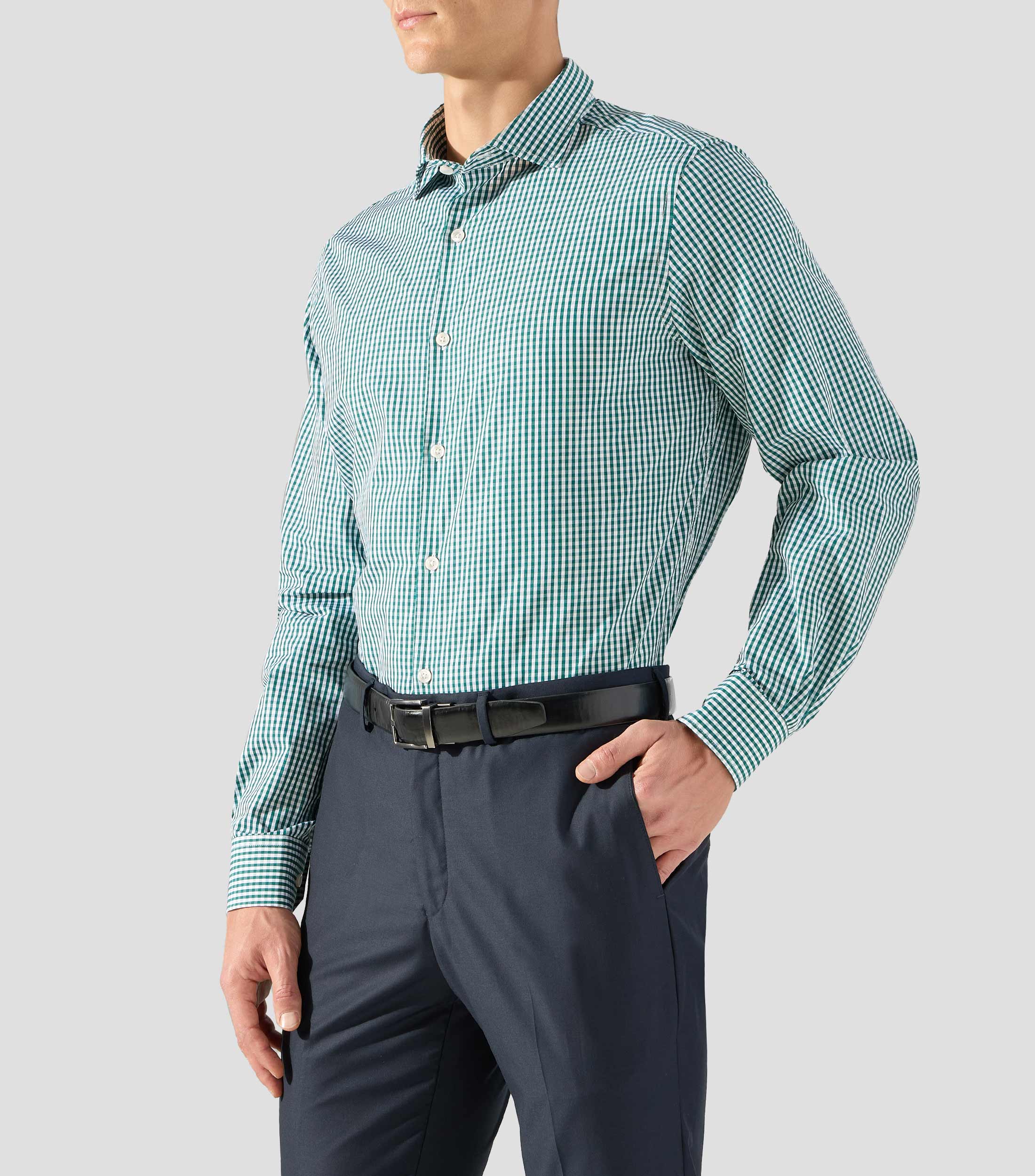 Camisa de cuadros con manga larga Hombre